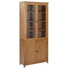 Natural Glass Cabinets vidaXL Be Basic Glass Cabinet 89.9x199.9cm