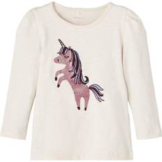Name It Unicorn Long Sleeved Top - Beige/Crystal Gray (13203813)