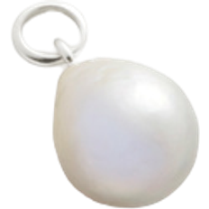 Monica Vinader Nura Baroque Pendant Charm - Silver/Pearl