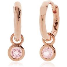 Monica Vinader Rose Gold Earrings Monica Vinader Mini Gem Huggie Earrings - Rose Gold/Natural Pink