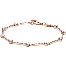 Pandora Sparkling Pavé Bars Bracelet - Rose Gold/Transparent