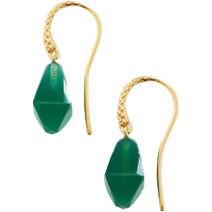 Onyx Boucles d'oreilles Monica Vinader Doina Gemstone Wire Earrings - Gold/Green