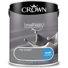 Crown Grey Paint Crown Breatheasy Ceiling Paint, Wall Paint City Break 5L