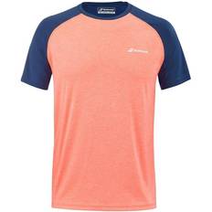 Babolat Play Crew Neck T-shirt Men - Fluo Strike/Estate Blue