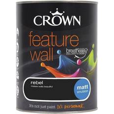 Crown Black - Wall Paints Crown Breatheasy Feature Wall Paint Rebel 1.25L