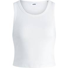 Elastane/Lycra/Spandex - Women Tank Tops Jack & Jones Fallon Rib Line Tank Top - Bright White