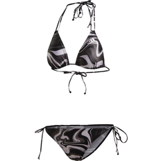 Nylon Bikinisæt adidas Women Glam On Shiny Triangle Bikini - Glory Grey/Black