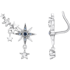 Thomas Sabo Ear Climber Royalty Star Earring - Silver/Blue/Transparent