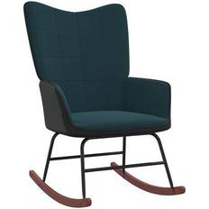 vidaXL Silla De Terciopelo Y PVC Verde Sillón Mecedora 98cm