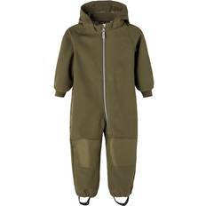 Boys Soft Shell Overalls Children's Clothing Name It Alfa Softshell Suit Magic - Olive Night (13196704)