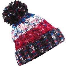 Beechfield Unisex Adults Corkscrew Knitted Pom Pom Beanie Hat - Black Jacks