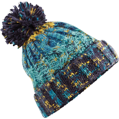 Beechfield Unisex Adults Corkscrew Knitted Pom Pom Beanie Hat - Marine Splash