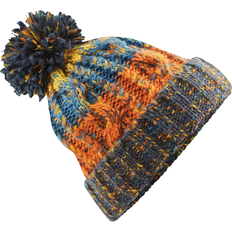 Men - Multicolored Beanies Beechfield Unisex Adults Corkscrew Knitted Pom Pom Beanie Hat - Retro Blue