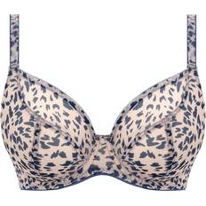 Leopard - Women Bras Freya Wild Side Underwired Semi Sheer Plunge Bra - Animal