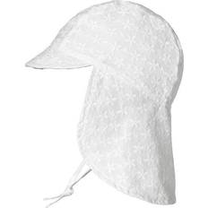 Broderad Solhattar Barnkläder mp Denmark Flora Summerhat w.Neck Shade - White (99515-1)