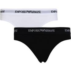 Emporio Armani Logo Briefs 2-pack - White/Black