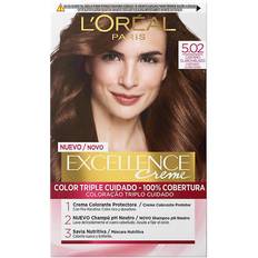L'Oréal Paris Permanent Farve Excellence 5,02 Make Up Klar Kastanje