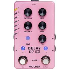 "Câble 6.3mm (1/4"RTS) Attaché" Unités d'Effet Mooer D7DELAYX2 Pedale Delay