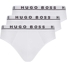 HUGO BOSS Briefs Unterhosen HUGO BOSS Stretch Cotton Briefs with Logo Waistbands 3-pack - White