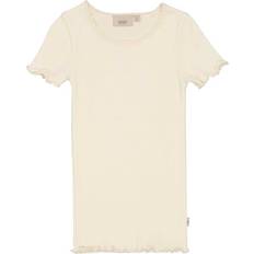 Wheat Rib Lace SS T-Shirt - Eggshell (0051f-007-3129)