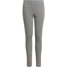adidas Girl's 3-Stripes Cotton Tights - Medium Grey Heather/Wonder Mauve (HD4368)