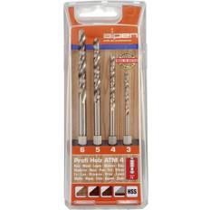 Alpen 603002100 Wood twist drill bit set 4-piece 3 mm, 4 mm, 5 mm, 6 mm 1/4 (6.3 mm) 1 Set