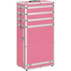 Estuches de Maquillaje vidaXL Maletín Trolley De Maquillaje De Aluminio Rosa