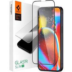 Protecteurs d'Écran Spigen GLAS.tR Slim Protection d'écran pour téléphone portable couverture complète, HD verre 6.1" couleur de cadre noir pour Apple iPhone 13, 13