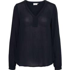 48 - Blå - Viskose Overdele Kaffe Amber Blouse - Midnight Marine