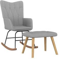 Rouge Chaises à Bascule vidaXL Avec Tabouret 327624 Chaise à Bascule 98cm