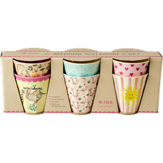 Rice Medium Melamine Cups Funky Print Multi 6pcs