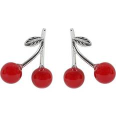 Kirsebær smykker Everneed Cherry Earrings Silver/Red