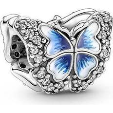 Jewellery Pandora Butterfly Sparkling Charm - Silver/White/Blue/Transparent