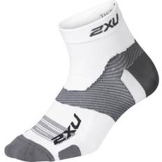 4XL Strumpor 2XU Vector Ultralight 1/4 Crew Socks Men - White/Grey