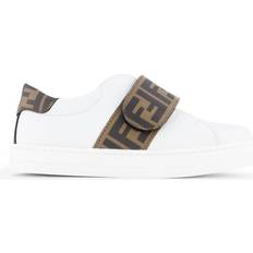 Kid's Monogram Strap Trainers  - White