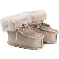 Nahka Vauvan tossut Little Jalo Lambskin Lace Ankle Booties - Taupe