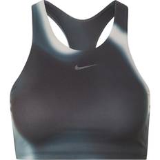 Nike Yoga Dri-FIT Swoosh Medium-Support Printed Sports Bra - Dark Smoke Grey/Iron Grey