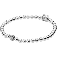 Plata Pulseras Pandora Joyería Pulsera de cuentas y pavé 598342CZ