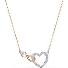 Infinity Heart Pendant Necklace - Rose Gold/Transparent
