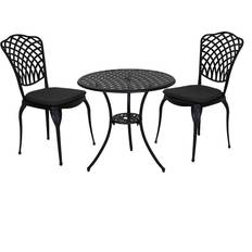 Charles Bentley Bistro Sets Charles Bentley GLGFCASTBISTGY Bistro Set, 1 Table incl. 2 Chairs