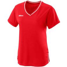 Dam - Röda - Tennis Överdelar Wilson Team II V-Neck T-shirt Women - Team Red