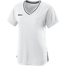 Damen - Tennis T-Shirts Wilson Team II V-Neck T-shirt Women - White/Pantone Bright White