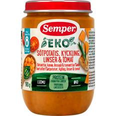 Semper Babymad & Tilskud Semper Organic Sweet Potatoes, Chicken, Lenses & Tomatoes 190g