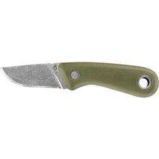 Gummibelagt greb Friluftsknive Gerber Vertebrae Fixed Blade Flat Sage Friluftskniv