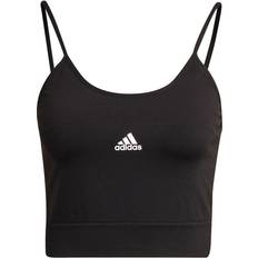 Adidas Aeroknit Seamless Crop Top - Black/White