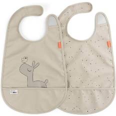 Done By Deer Bavoir avec velcro Lalee, sable (set de 2) Beige