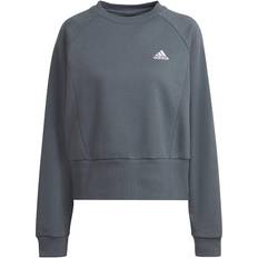 Adidas Women Sportswear Essentials Studio Fleece Sweatshirt - Blue Oxide/White