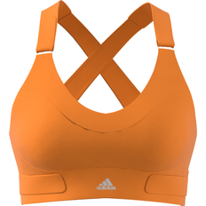 Orange - Running Underwear adidas FastImpact Luxe Run High-Support Sports Bra - Orange Rush/White