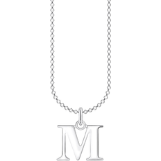 Thomas Sabo Charm Club Delicate Letter M Necklace - Silver