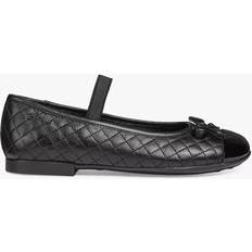 Waterproof Low Top Shoes Children's Shoes Geox Girls Bow Leather School Shoes - Black